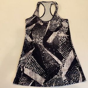 Free people black and white patterned tank top